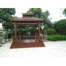 雙層防腐木仿古四角涼亭 雙層防腐木仿古四角涼亭